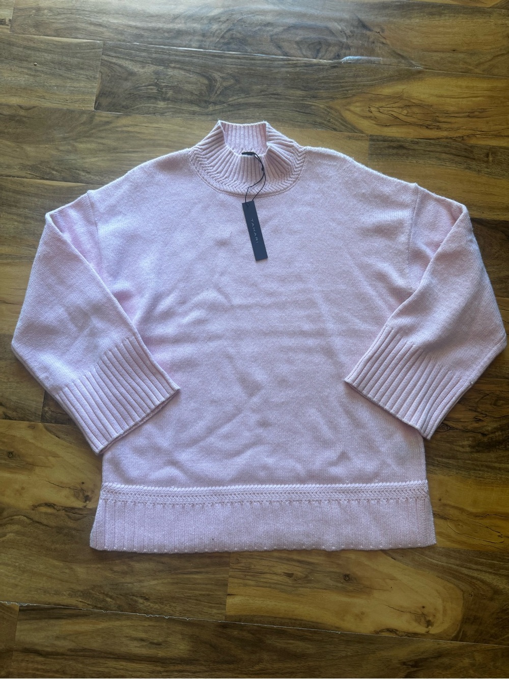 Tahari Light Pink Mock Neck Sweater